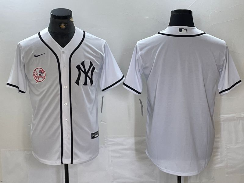 Men New York Yankees Blank White Third generation joint name Nike 2024 MLB Jersey style 3->new york yankees->MLB Jersey